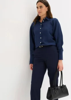 bonprix Bekleidung·Jacken & Mäntel|Blusen & Tuniken|Hemdbluse dunkelblau