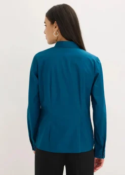 bonprix Bekleidung·Jacken & Mäntel|Blusen & Tuniken|Hemdbluse blaupetrol