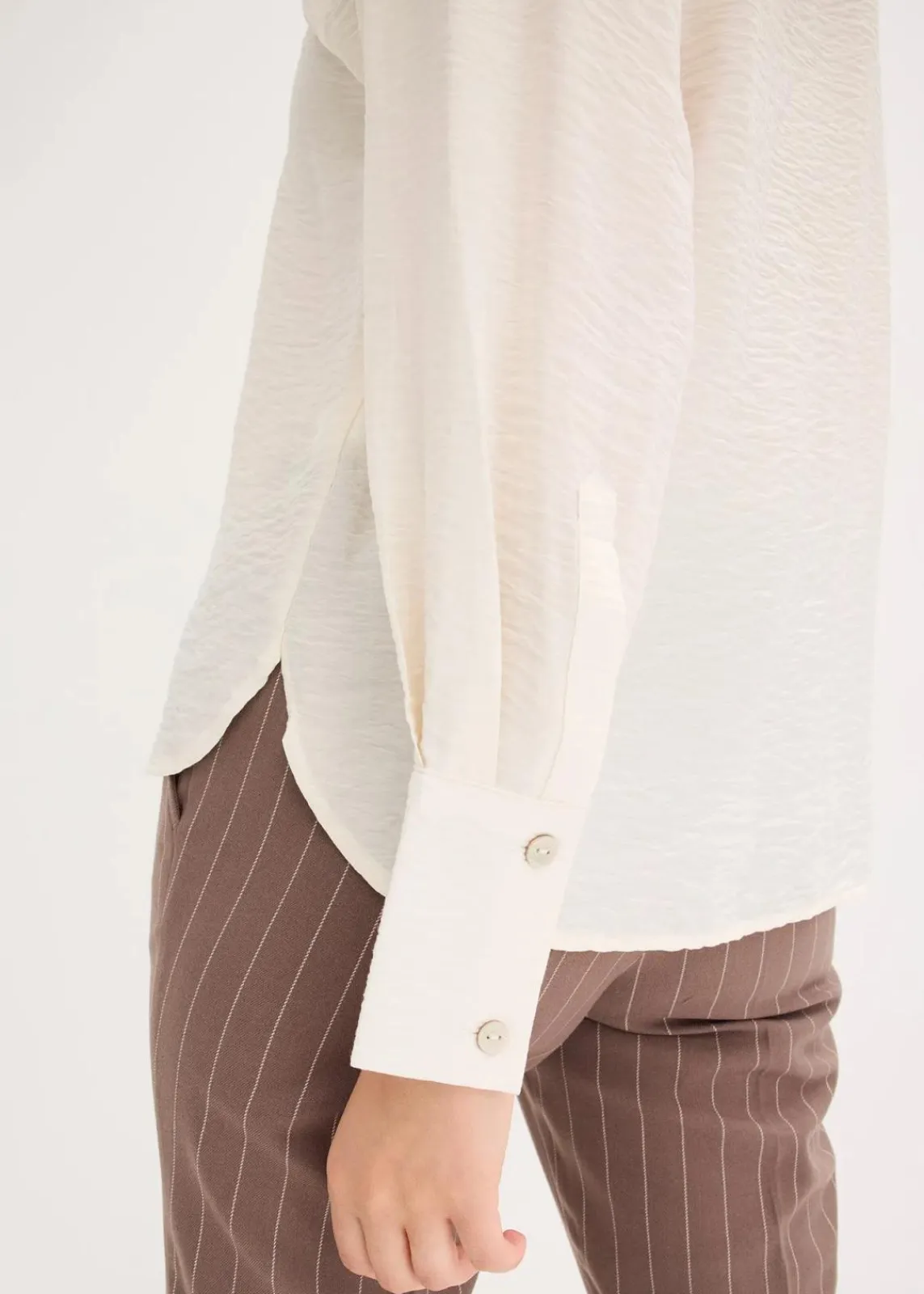 bonprix Blusen & Tuniken|Bekleidung·Jacken & Mäntel|Hemdbluse wollweiß