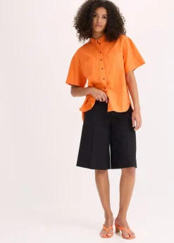 bonprix Bekleidung·Jacken & Mäntel|Blusen & Tuniken|Hemdbluse aus feinem Viskose-Mix mango