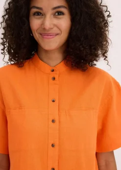 bonprix Bekleidung·Jacken & Mäntel|Blusen & Tuniken|Hemdbluse aus feinem Viskose-Mix mango