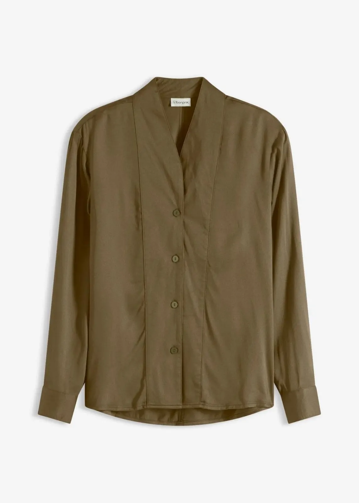 bonprix Bekleidung·Jacken & Mäntel|Blusen & Tuniken|Hemdbluse aus fließendem Satin erdoliv