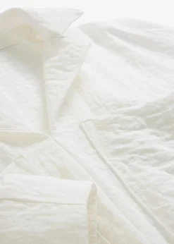 bonprix Blusen & Tuniken|Hemdbluse aus fließendem Viskose-Mix wollweiß