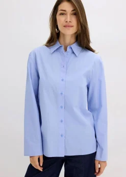 bonprix Bekleidung·Jacken & Mäntel|Blusen & Tuniken|Hemdbluse aus reiner Baumwolle perlblau