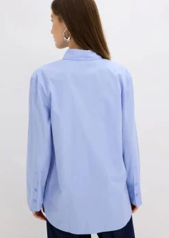 bonprix Bekleidung·Jacken & Mäntel|Blusen & Tuniken|Hemdbluse aus reiner Baumwolle perlblau