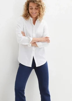 bonprix Bekleidung·Jacken & Mäntel|Blusen & Tuniken|Hemdbluse aus reiner Baumwolle weiß