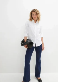 bonprix Bekleidung·Jacken & Mäntel|Blusen & Tuniken|Hemdbluse aus reiner Baumwolle weiß