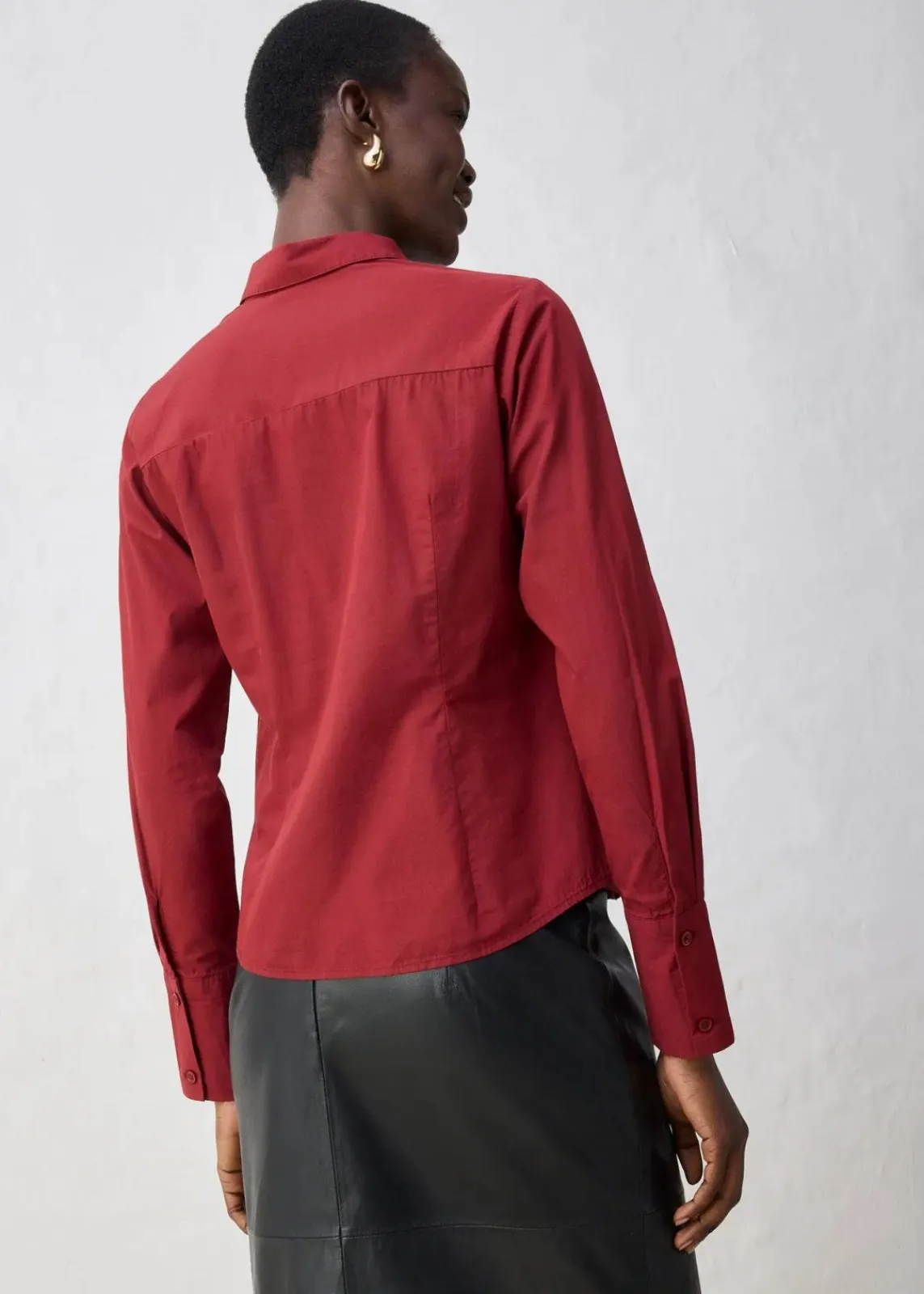 bonprix Blusen & Tuniken|Bekleidung·Jacken & Mäntel|Hemdbluse mit Seidenanteil kastanienrot