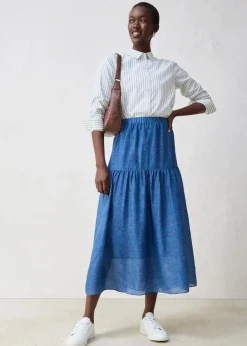 bonprix Bekleidung·Jacken & Mäntel|Blusen & Tuniken|Hemdbluse mit Seidenanteil wollweiß/wellenblau gestreift