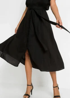 bonprix Bekleidung·Pullover & Strickjacken|Kleider|Hemdblusenkleid schwarz