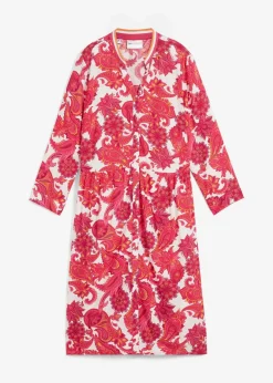 bonprix Bekleidung·Pullover & Strickjacken|Kleider|Hemdblusenkleid aus fließender Viskose pinklady bedruckt