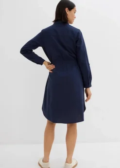 Hemdblusenkleid aus Leinen-Baumwoll-Mix|bonprix Discount