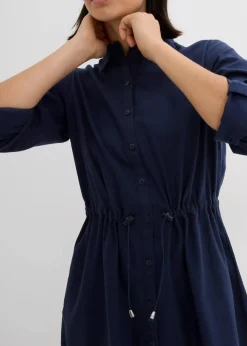 Hemdblusenkleid aus Leinen-Baumwoll-Mix|bonprix Discount