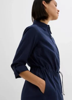 Hemdblusenkleid aus Leinen-Baumwoll-Mix|bonprix Discount