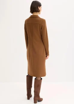 bonprix Bekleidung·Pullover & Strickjacken|Kleider|Hemdblusenkleid aus Punto di Roma pimentbraun
