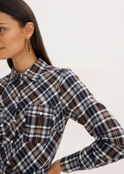 Hemdblusenkleid aus softem Flanell|bonprix Clearance