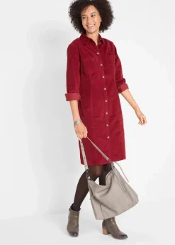 Hemdblusenkleid Cord, Stretch|bonprix Clearance