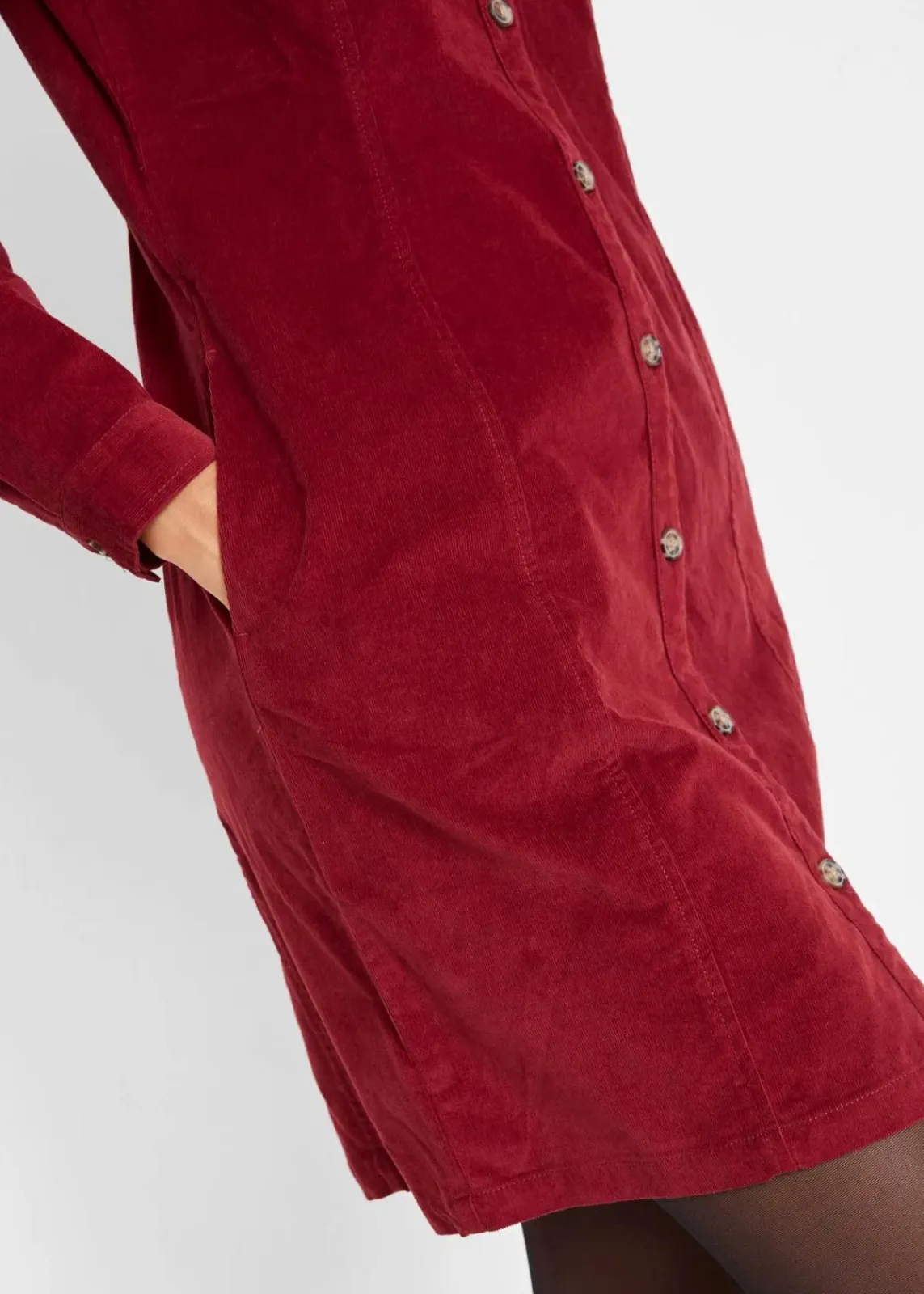 Hemdblusenkleid Cord, Stretch|bonprix Clearance