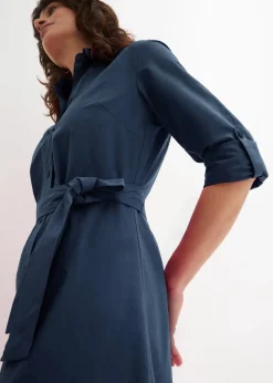 Hemdblusenkleid mit Lochstickerei|bonprix