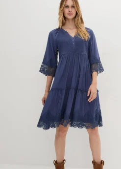 Hemdblusenkleid mit Spitze|bonprix Clearance
