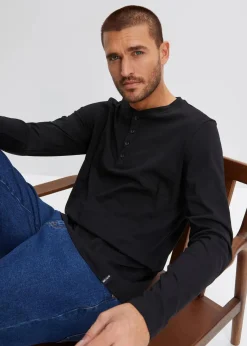 Henleyshirt aus reiner Baumwolle (2er Pack)|bonprix Sale