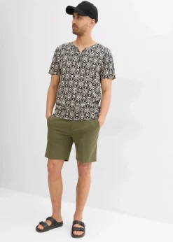 Henleyshirt aus reiner Baumwolle|bonprix