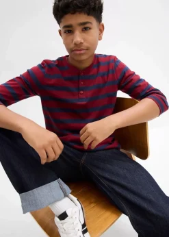 Henleyshirt aus reiner Bio-Baumwolle (2er Pack)|bonprix Clearance