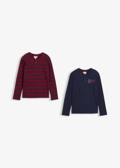 Henleyshirt aus reiner Bio-Baumwolle (2er Pack)|bonprix Clearance