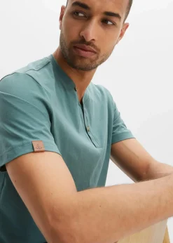 Henleyshirt aus reiner Bio-Baumwolle (2er Pack)|bonprix Discount