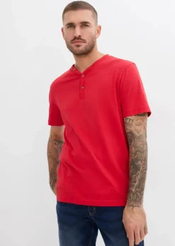 bonprix Shirts & Polos|Basics|Henleyshirt aus reiner Bio-Baumwolle (2er Pack) rot+dunkelblau