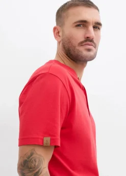 bonprix Shirts & Polos|Basics|Henleyshirt aus reiner Bio-Baumwolle (2er Pack) rot+dunkelblau