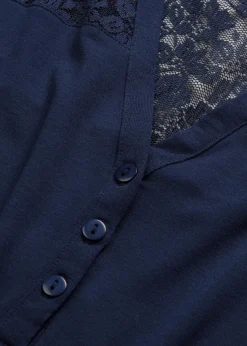 bonprix Shirts & Tops|Nachhaltigere Materialien|Henleyshirt aus Viskose-Mix dunkelblau