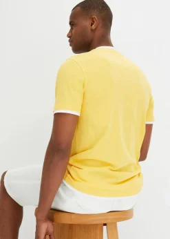 Henleyshirt, Kurzarm (2er Pack) aus reiner Bio-Baumwolle|bonprix