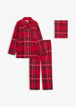 Herren Flanell Pyjama aus weicher Baumwolle mit Geschenkbeutel|bonprix