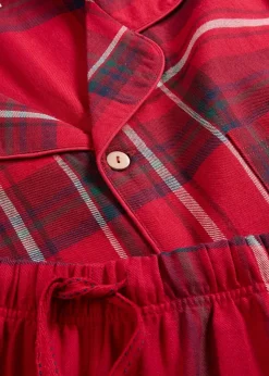 Herren Flanell Pyjama aus weicher Baumwolle mit Geschenkbeutel|bonprix