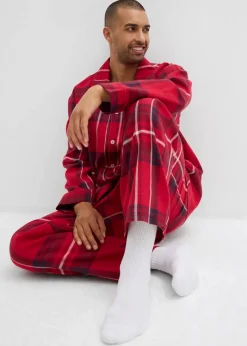 Herren Flanell Pyjama aus weicher Baumwolle mit Geschenkbeutel|bonprix