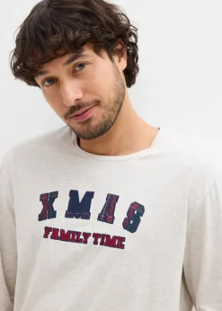 Herren Pyjama mit Flanellhose aus weicher Baumwolle und Geschenktasche|bonprix Clearance