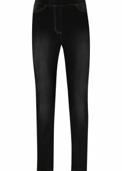 bonprix Jeans|Thermobekleidung|High Waist Jeggings aus leichter, elastischer Thermoqualität mit Bequembund schwarz denim