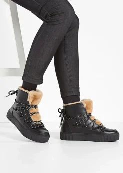 bonprix Sneaker|High-Top-Sneaker mit Plateau-Sohle schwarz