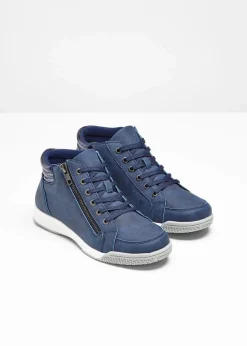 bonprix Sneaker|Gefütterte Winterschuhe|High-Top-Sneaker mit Reißverschluss dunkelblau