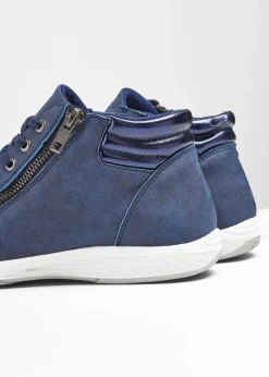 bonprix Sneaker|Gefütterte Winterschuhe|High-Top-Sneaker mit Reißverschluss dunkelblau