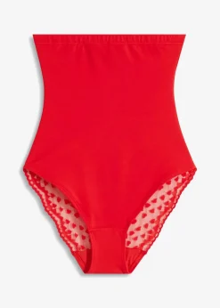 bonprix Wäsche·Shapewear|Wäsche·Höschen|Highwaist Shape Panty mit Herzchenspitze und starker Formkraft erdbeere
