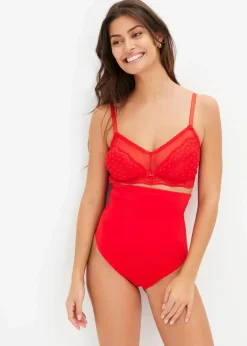 bonprix Wäsche·Shapewear|Wäsche·Höschen|Highwaist Shape Panty mit Herzchenspitze und starker Formkraft erdbeere
