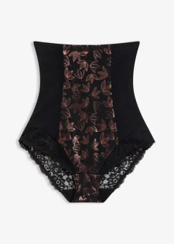 bonprix Wäsche·Shapewear|Wäsche·Höschen|Highwaist Shape Slip mit starker Formkraft und schimmerndem Effekt schwarz/metallic kupfer
