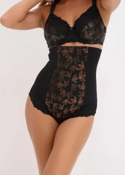 bonprix Wäsche·Shapewear|Wäsche·Höschen|Highwaist Shape Slip mit starker Formkraft und schimmerndem Effekt schwarz/metallic kupfer