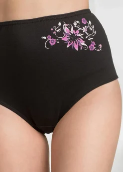 bonprix Wäsche·Baumwollunterwäsche|Wäsche·Höschen|Highwaist Slip (5er Pack) schwarz + weiß