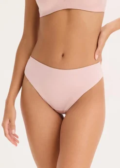 bonprix Höschen|Highwaist String mit Glanzeffekt (2er Pack) hellrosa