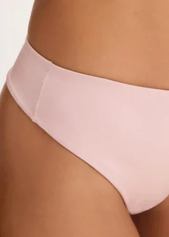 bonprix Höschen|Highwaist String mit Glanzeffekt (2er Pack) hellrosa