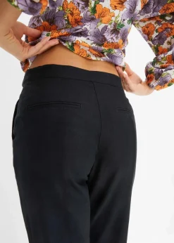 bonprix Bekleidung·Kleider|Hosen|High-Waist-Hose aus Leinen-Viskose-Mix schwarz