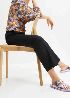 bonprix Bekleidung·Kleider|Hosen|High-Waist-Hose aus Leinen-Viskose-Mix schwarz